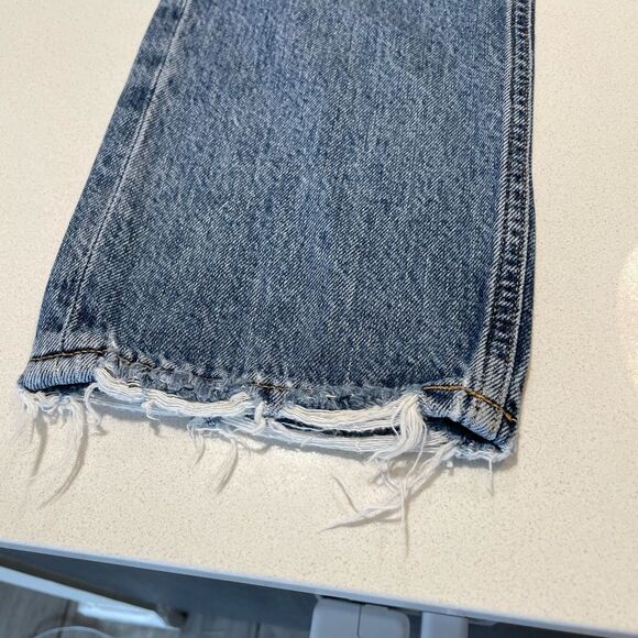 AGOLDE Riley Light Wash Distressed Straight Leg Jeans size 25. - Picture 8 of 12
